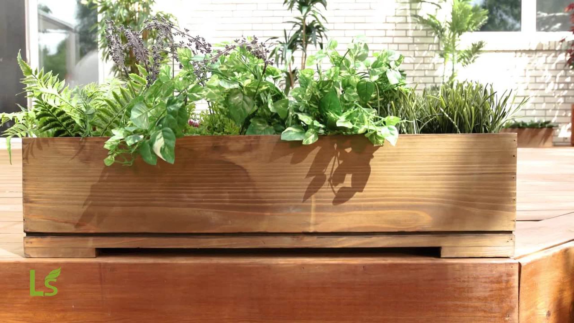 Bristol Rectangular Wooden Planter Rustic Outdoor Pots And Planters