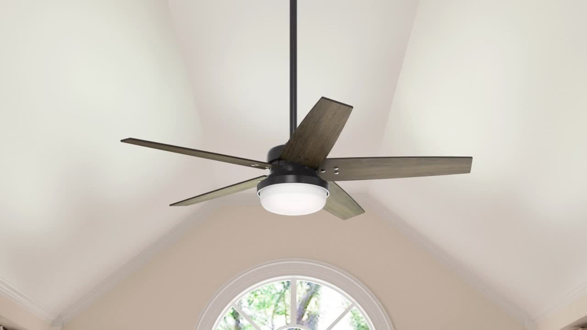 Hunter 52" Brenham Matte Black Ceiling Fan With LED Light Kit and