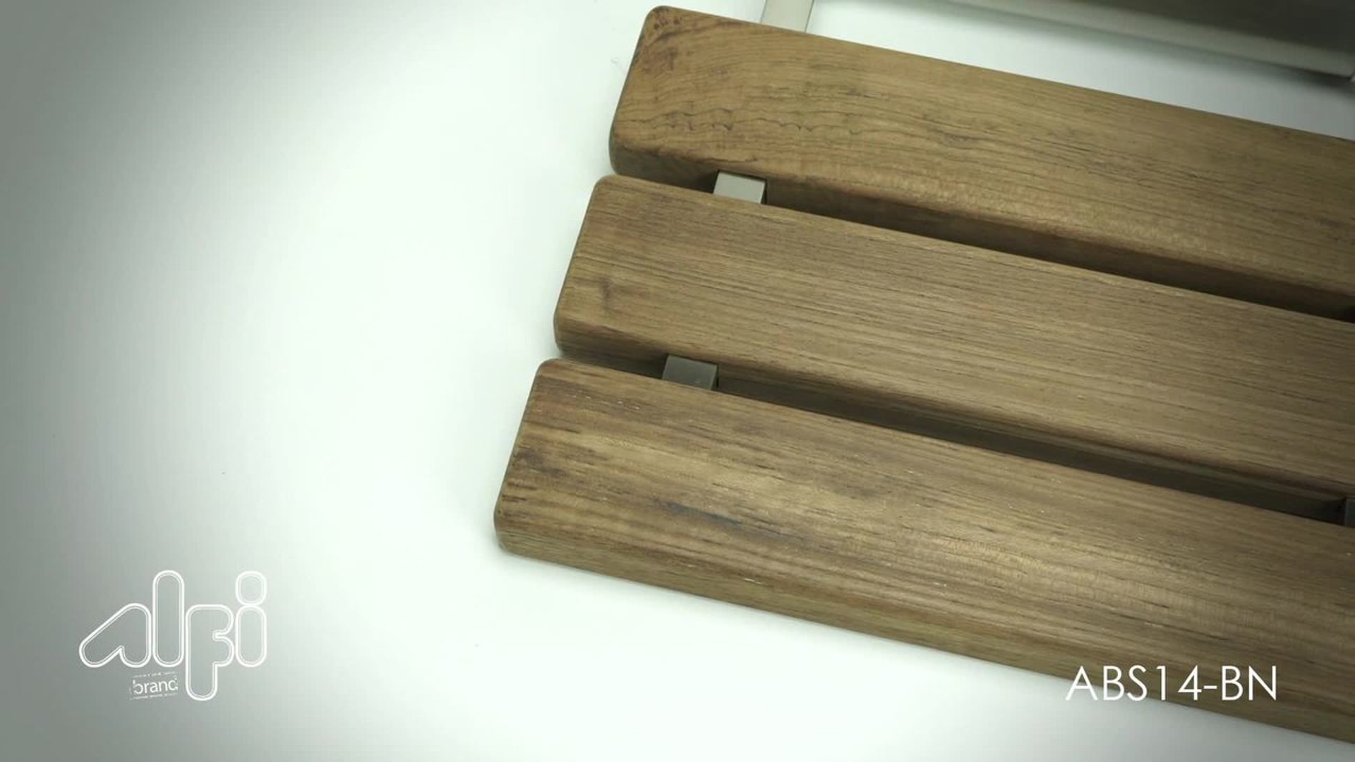 Brushed Nickel 14" Folding Teak Wood Shower Seat Bench Transitional