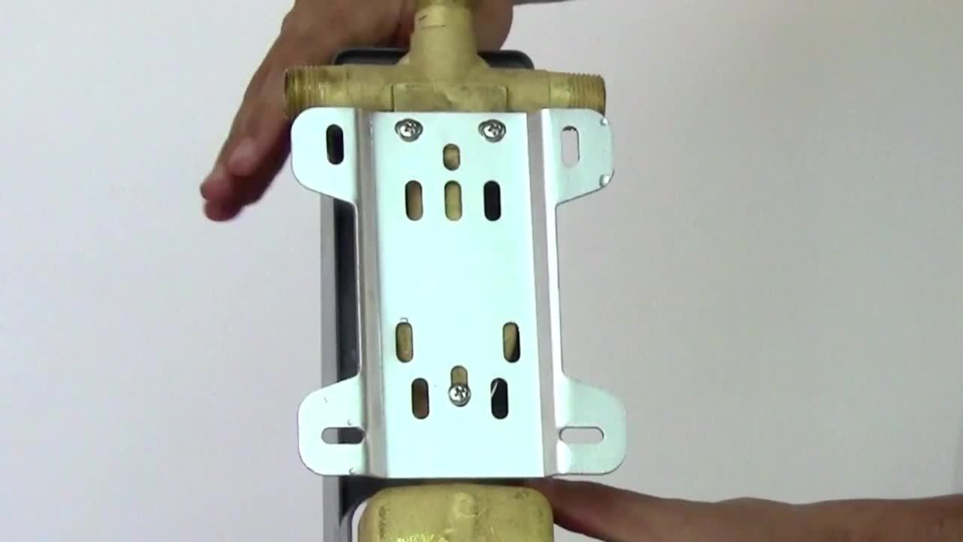 Brushed Nickel Concealed 3Way Thermostatic Valve Shower Mixer Square