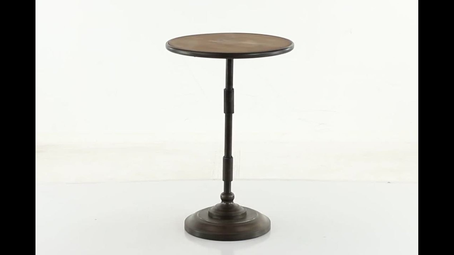 Industrial Black Metal Accent Table 37881, 16" x 16" x 25