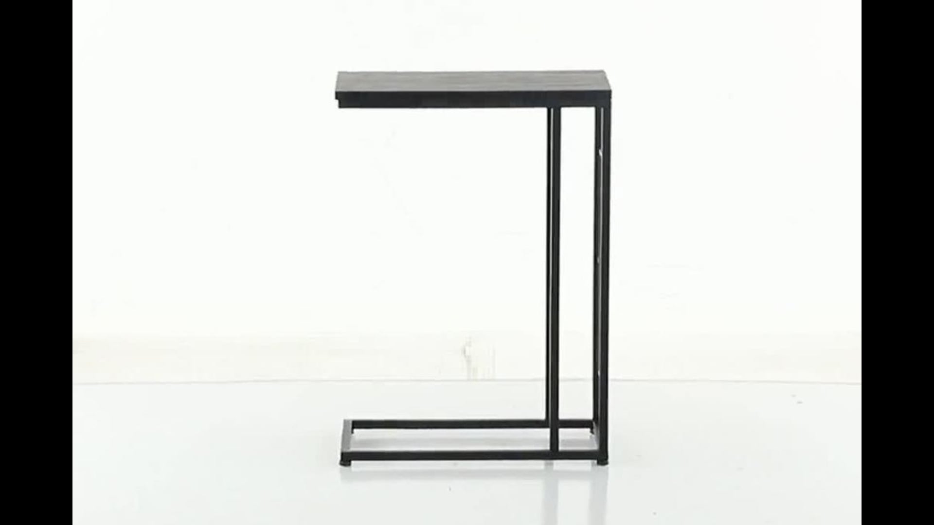 Black Iron and Wood Contemporary Accent Table, 26x19x10 Transitional  Side Tables And End Tables by Brimfield  May Houzz