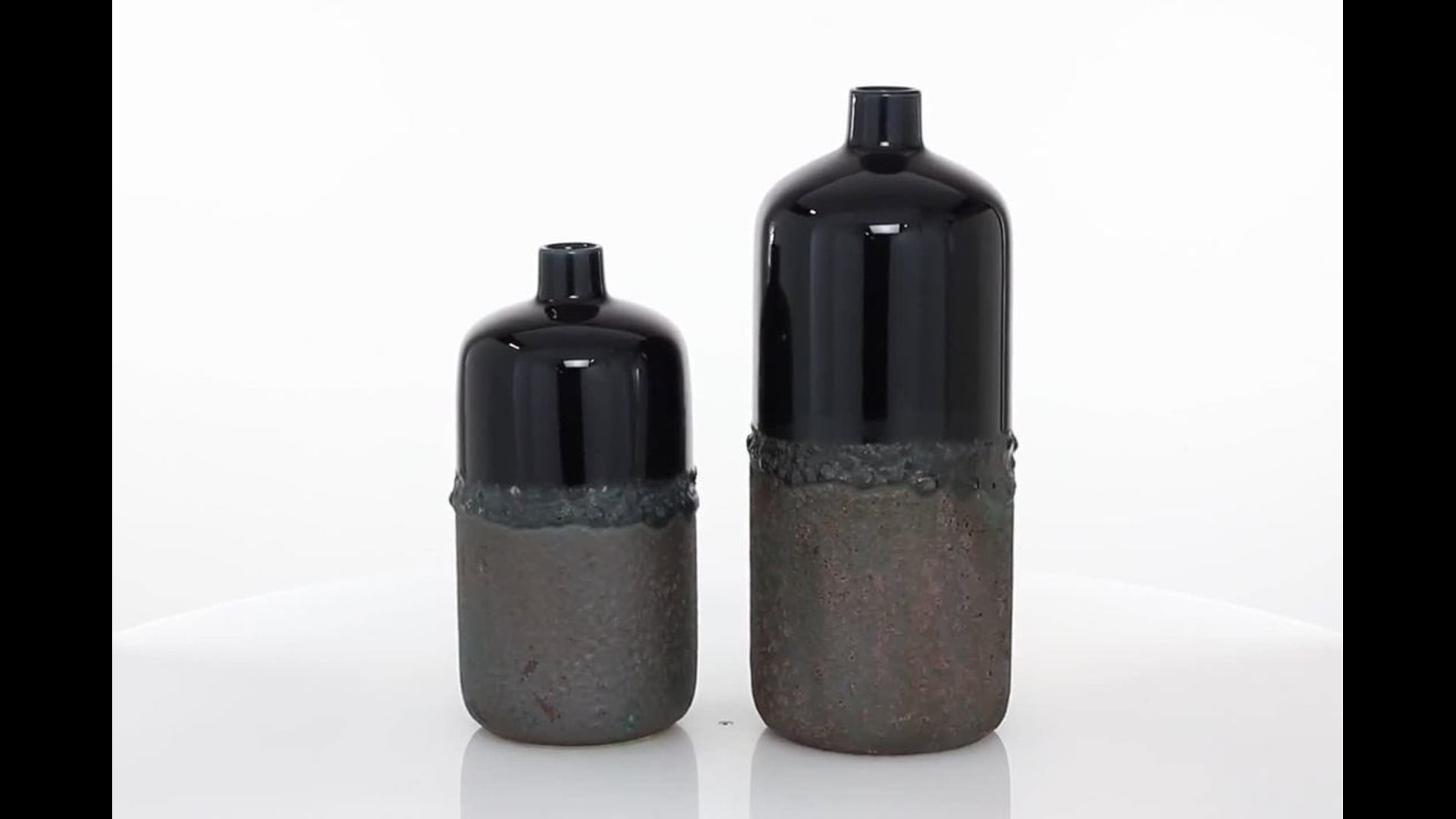 Rustic Black Ceramic Vase Set 57490