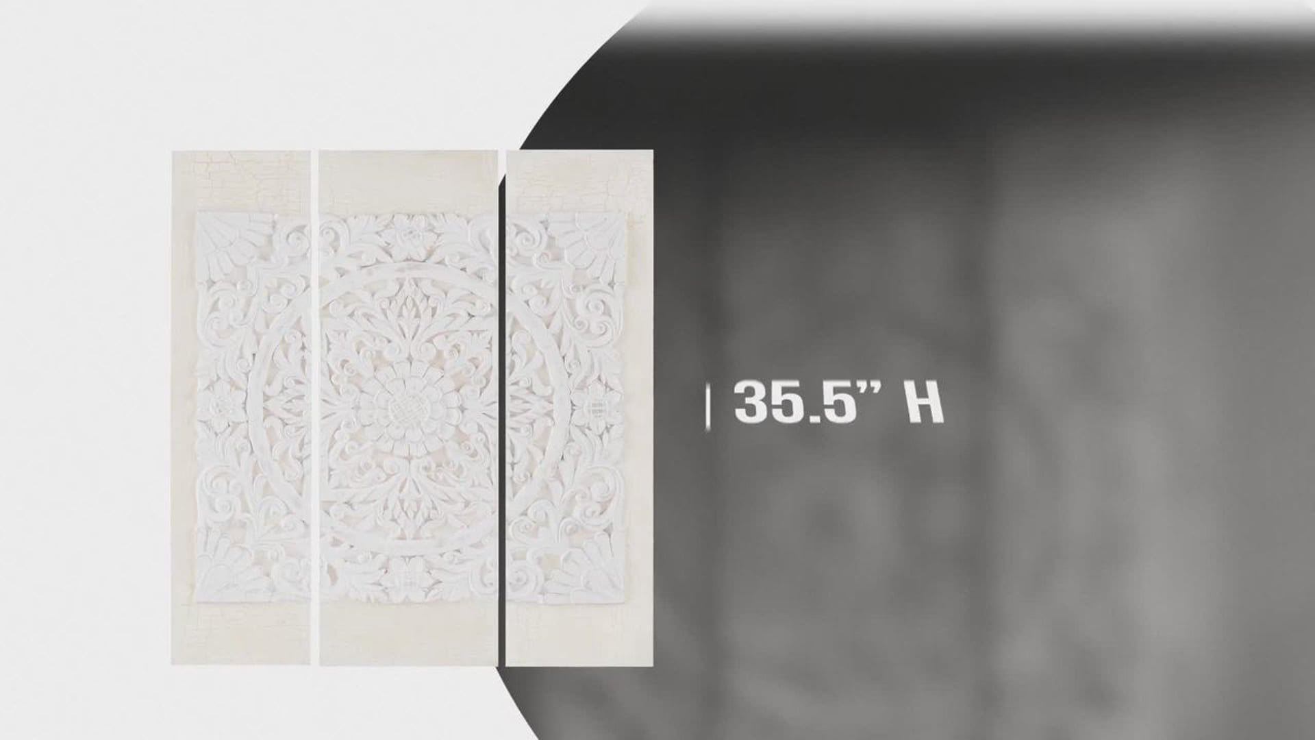 Madison Park Mandala 3D Embellished Canvas 3 Piece Set French Country