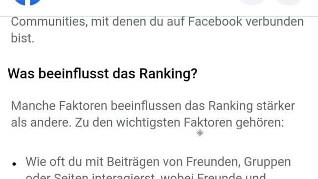 Was beeinflusst das FB Ranking? Teil 1