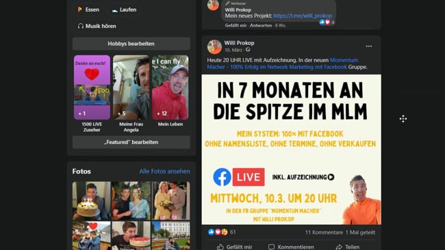 Organische Reichweite steigern: 2 Videos & LIVES