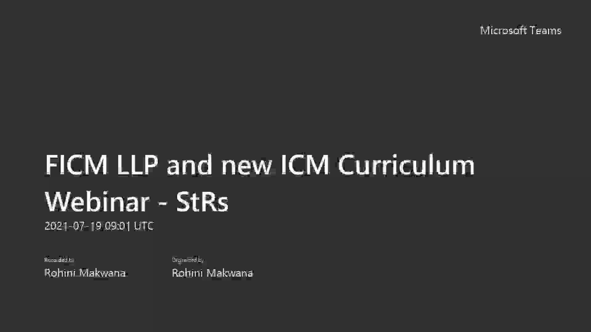 FICM Webinar - StRs - 30.09.2021