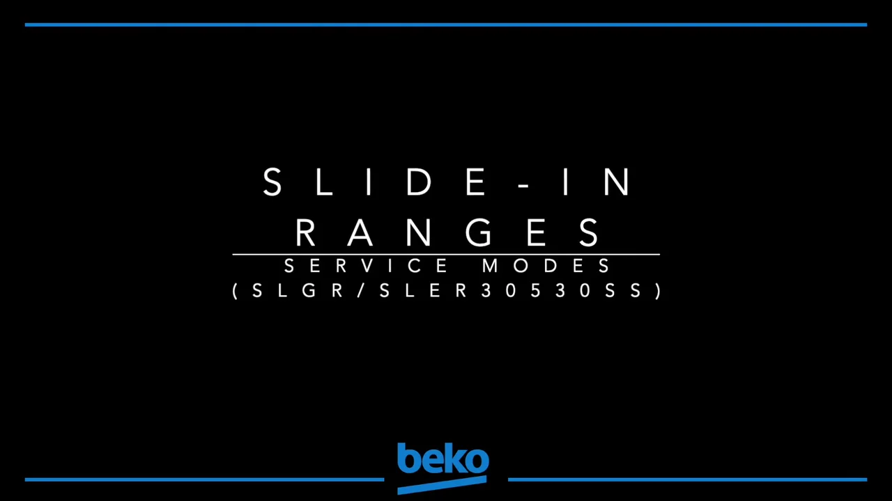 Beko Technical Training Videos SlideIn Ranges & Wall Ovens Service
