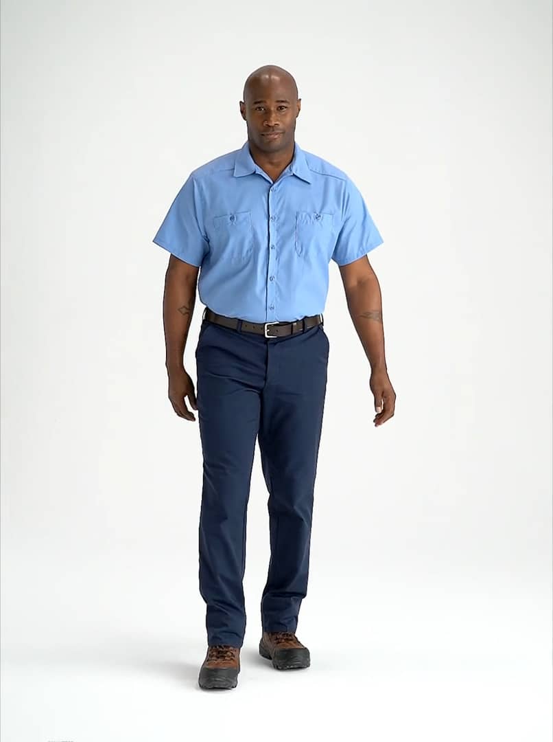 Aramark Authentic Men's FlatFront Industrial Work Pants on Vimeo