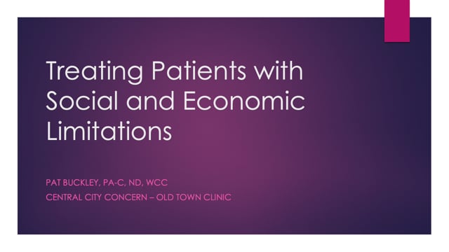 Treating Patients With Social and Economic Limitations
