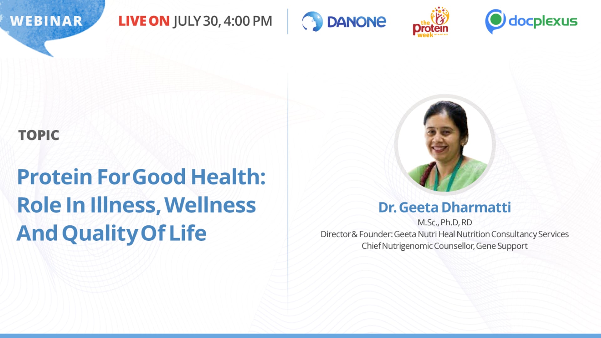 Protein for Good Health: Role in Illness, Wellness, and Quality of Life