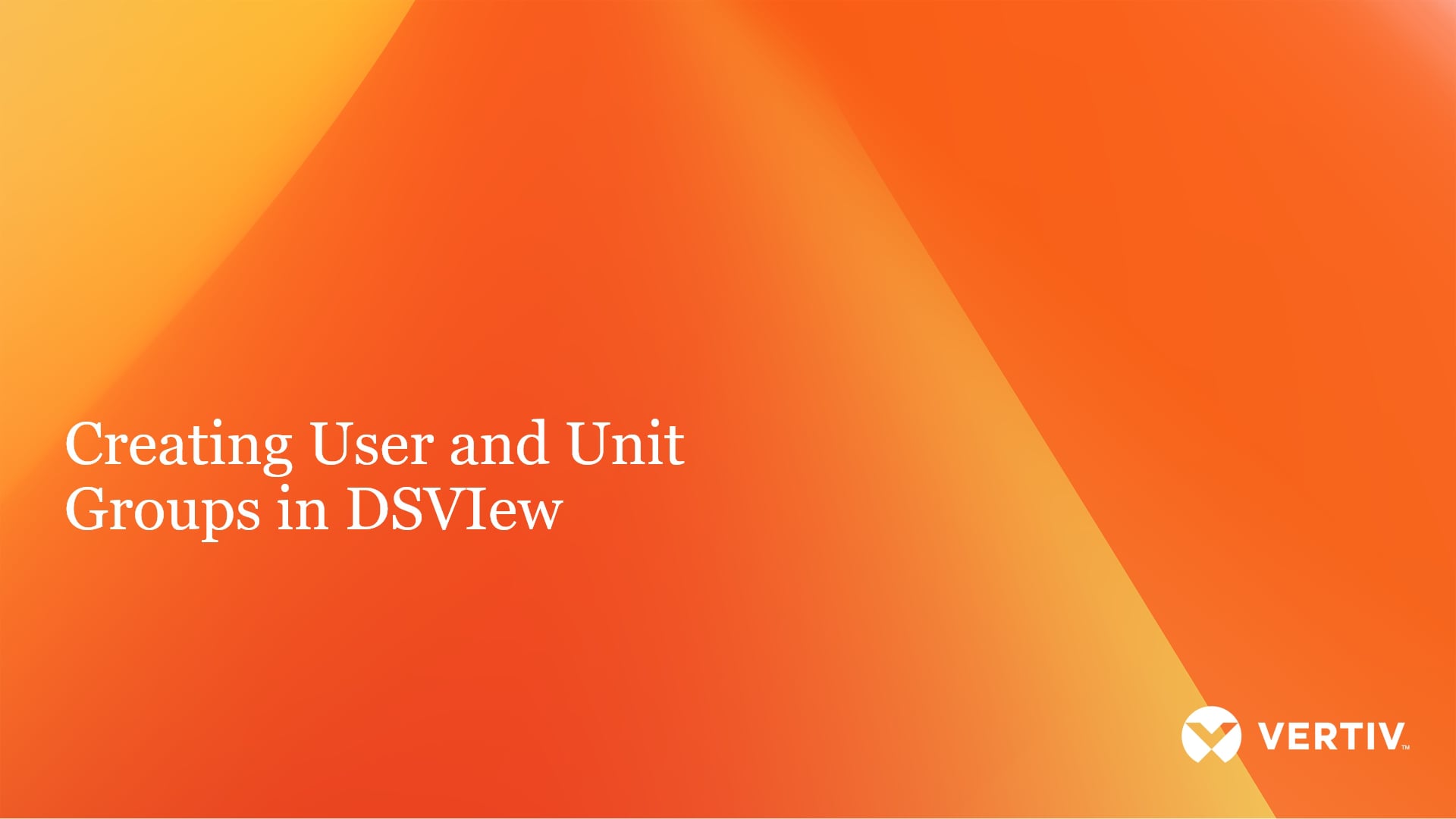 S01E09 - Creating User and Unit Groups in DSView on Vimeo