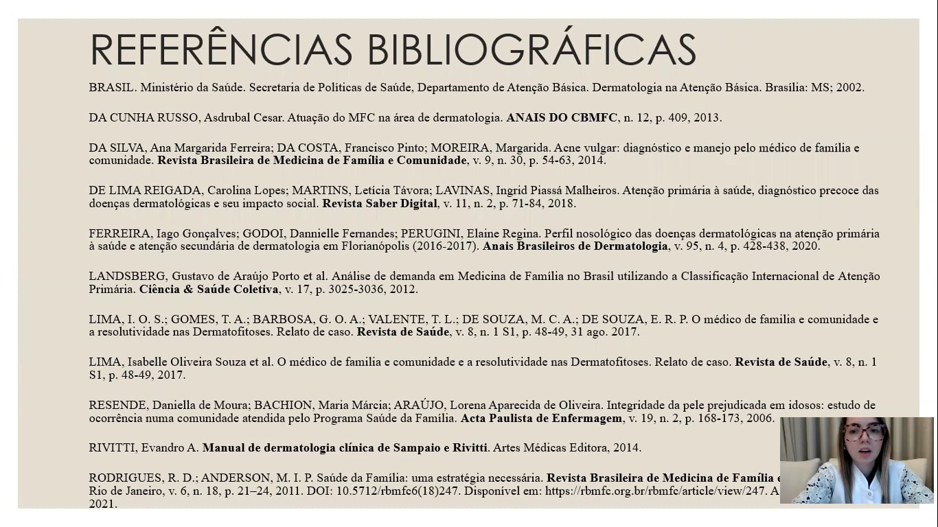 VANESSA BRITTO ZAFRA - EIXO 3- IMPORTÂNCIA DO MÉDICO DE FAMÍLIA E  COMUNIDADE NO ATENDIMENTO DERMATOLÓGICO REVISÃO DE LITERA