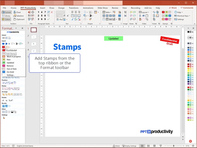 Customizable Status Stamps For Powerpoint Slides