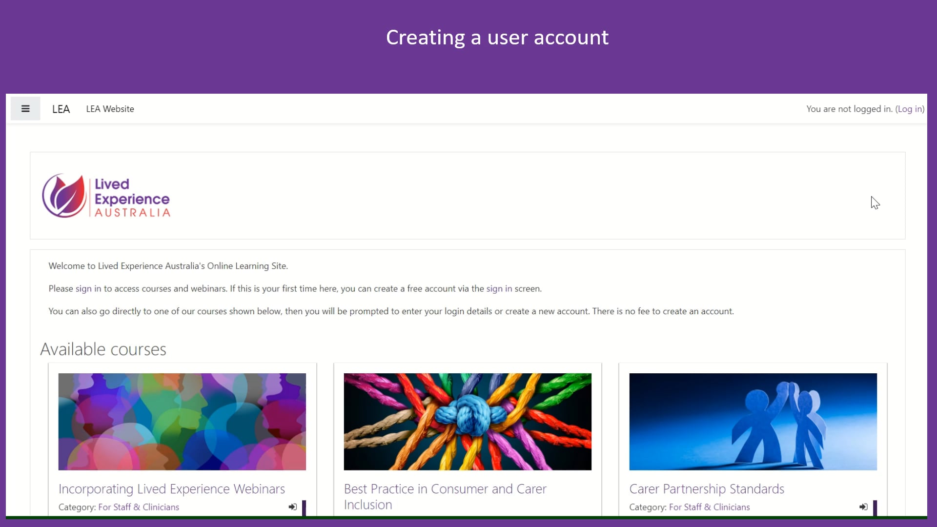 Creating A User Account On Vimeo