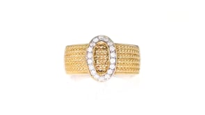 25 ct. t.w. Diamond Buckle Ring in Two-Tone Sterling Silver