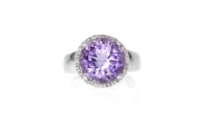 5.70 Carat Amethyst and .10 ct. t.w. White Topaz Ring in Sterling Silver