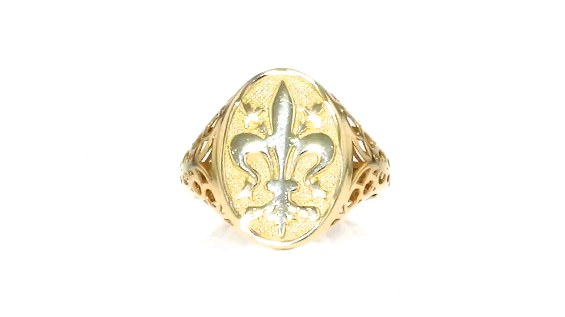 Italian 14kt Yellow Gold Fleur-De-Lis Signet Ring | Ross Simons
