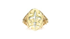 Italian 14kt Yellow Gold Fleur-de-Lis Signet Ring