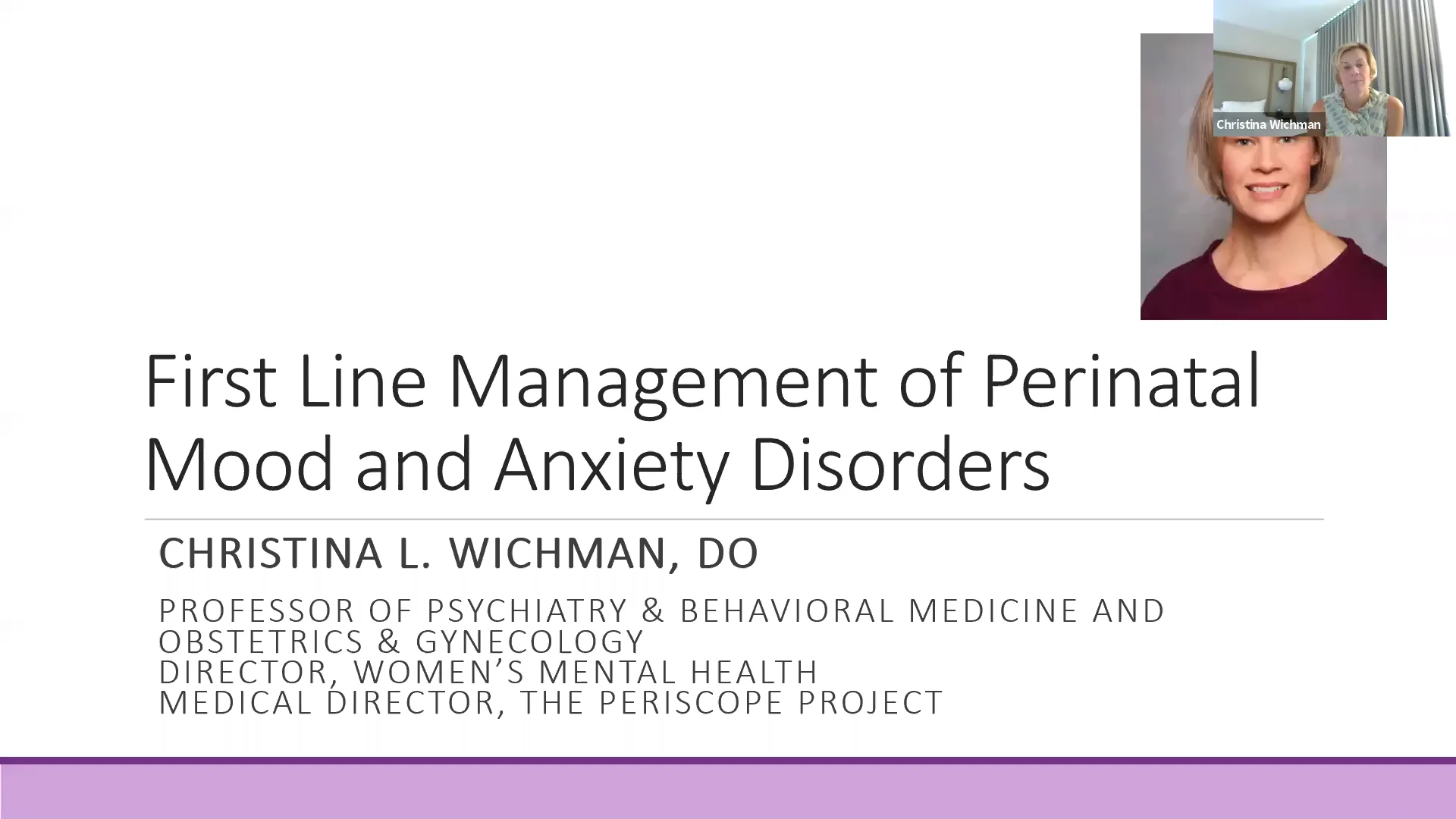 Periscope Project: First Line Management of Perinatal Mood and Anxiety Disorders Video – The Periscope Project  