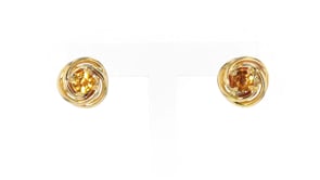 1.00 ct. t.w. Citrine Love Knot Earrings in 18kt Gold Over Sterling Silver