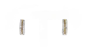 50 ct. t.w. Diamond Hoop Earrings in Sterling Silver and 14kt Yellow Gold