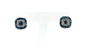 50 ct. t.w. Blue and White Diamond Stud Earrings in Sterling Silver
