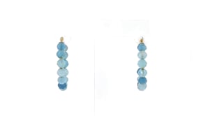 9.60 ct. t.w. Aquamarine Bead Hoop Earrings in 14kt Yellow Gold