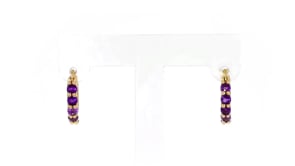 1.60 ct. t.w. Amethyst, Garnet and Blue Topaz Jewelry Set Three Pairs of Huggie Hoop Earrings in 18kt Gold Over Sterling