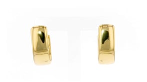 Italian Andiamo 14kt Yellow Gold Over Resin Hoop Earrings