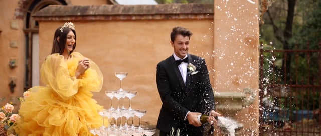 Wedding Reception in Yellow Dresses