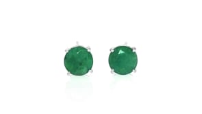 4.00 ct. t.w. Emerald Stud Earrings in Sterling Silver