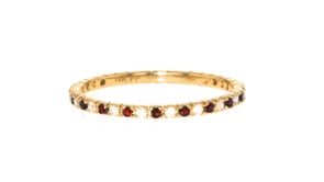 20 ct. t.w. Garnet and .14 ct. t.w. Diamond Eternity Band in 14kt Yellow Gold