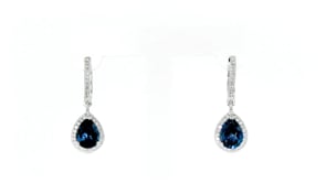 2.70 ct. t.w. London Blue and White Topaz Drop Earrings in Sterling Silver