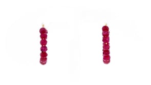 13.00 ct. t.w. Ruby Hoop Earrings in 14kt Yellow Gold