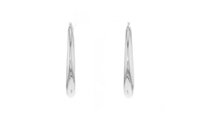 Sterling Silver Large Oval Hoop Earrings