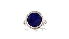 Balinese 15.00 Carat Sapphire Ring In 14kt Yellow Gold and Sterling Silver