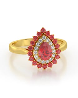 Vidéo: Bague Or Jaune Rubis et diamants 3.15grs