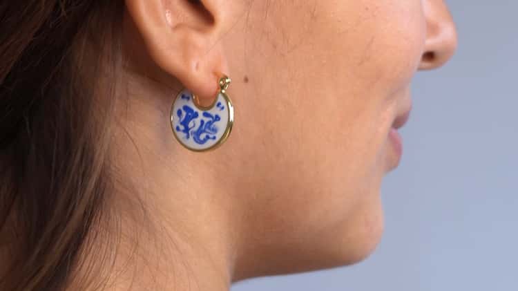 Hana marble blue deals earrings