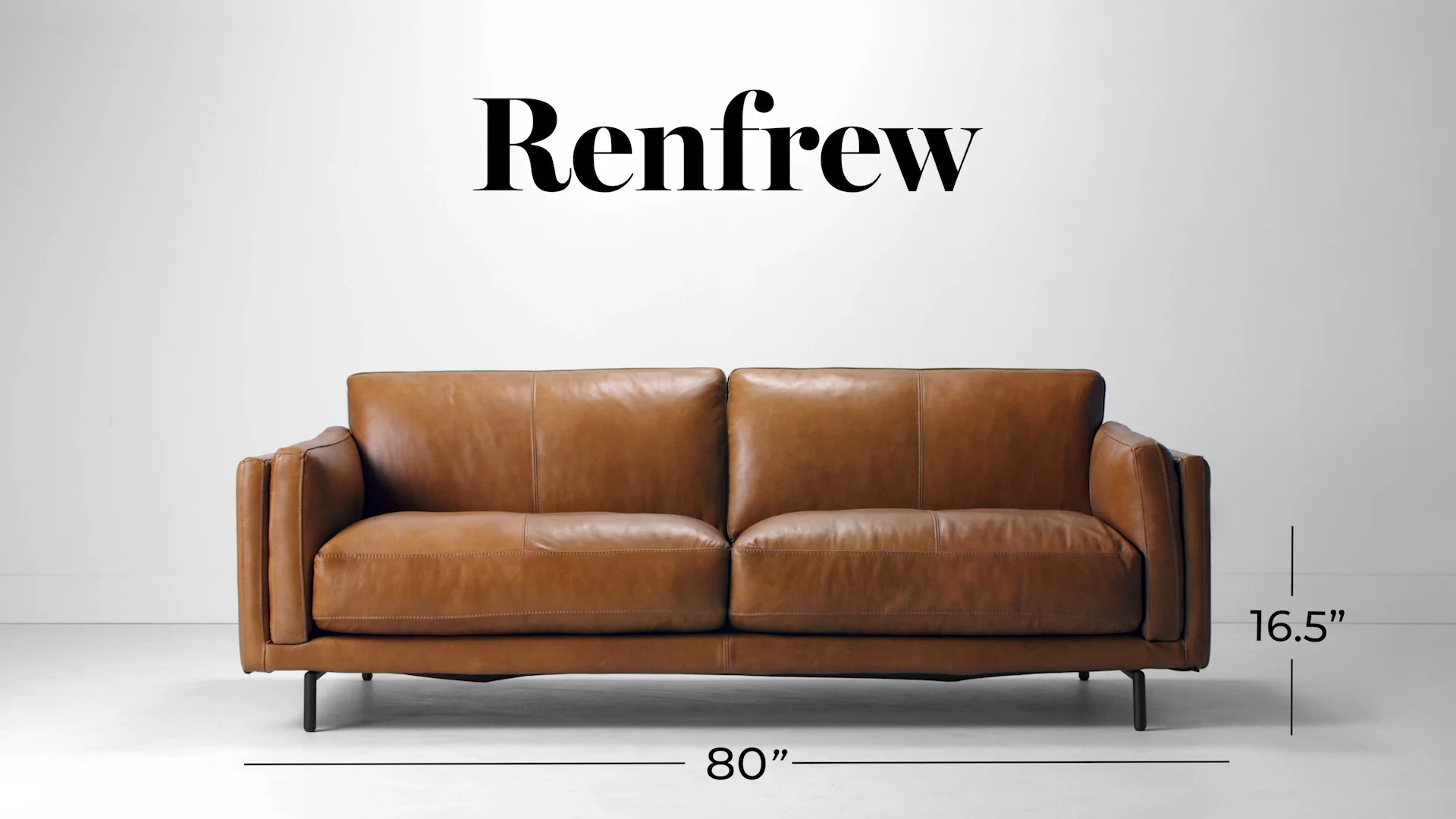 NYRVA FLARED LEATHER COFFEE BROWN 36インチ Renfrew Leather Sofa 94