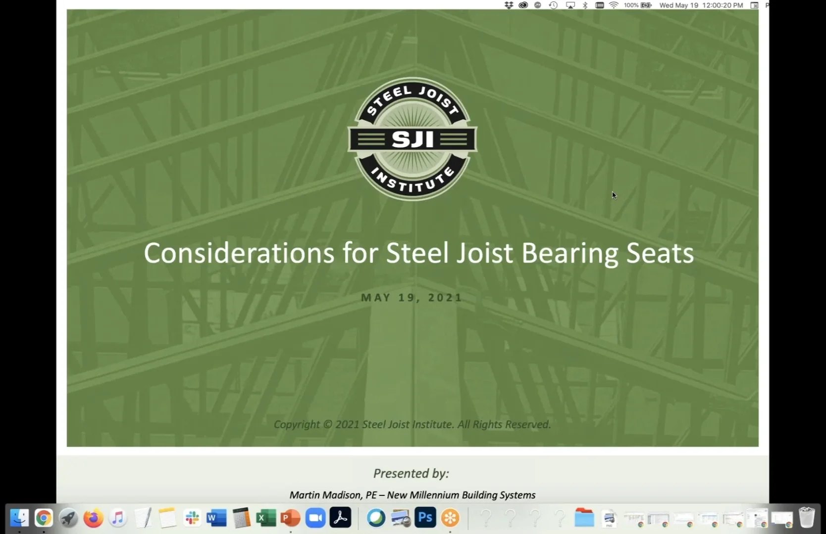 Considerations for Steel Joist Bearing Seat Connections - 2021 on