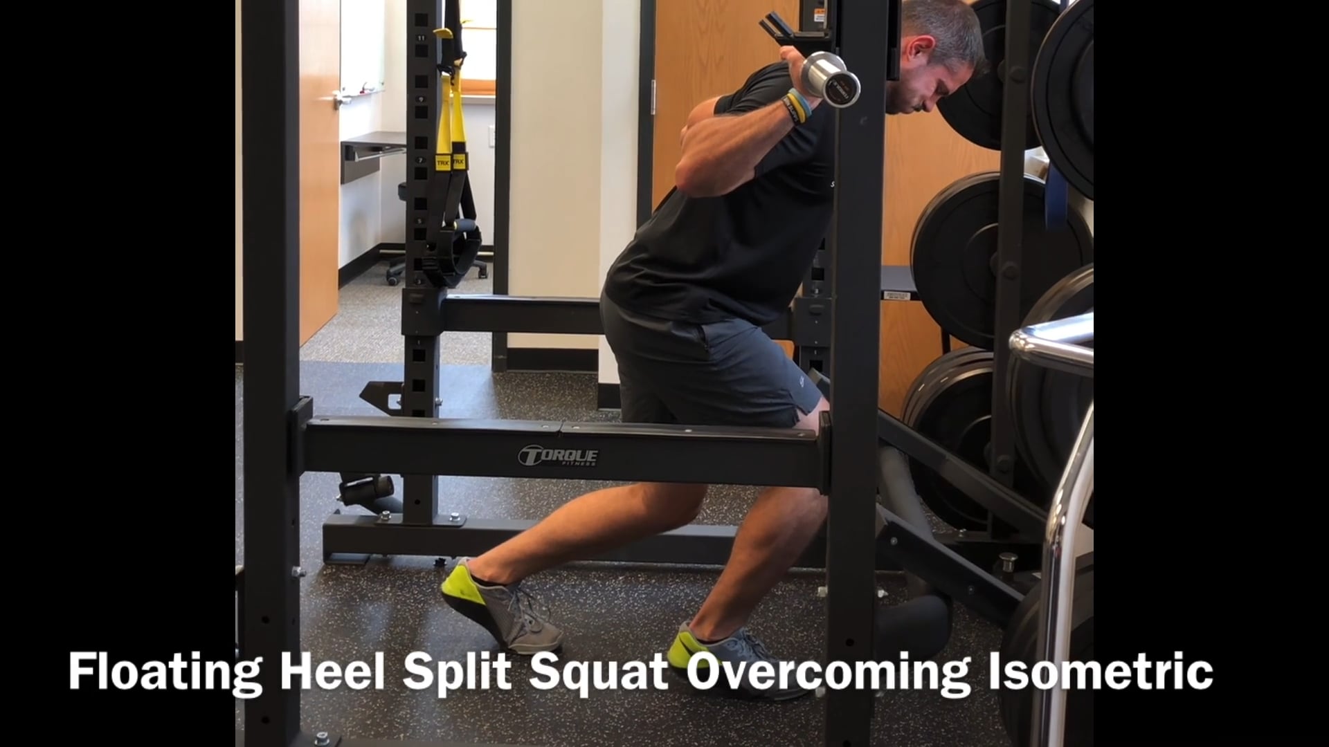 Floating Heel Split Squat Overcoming Isometric on Vimeo