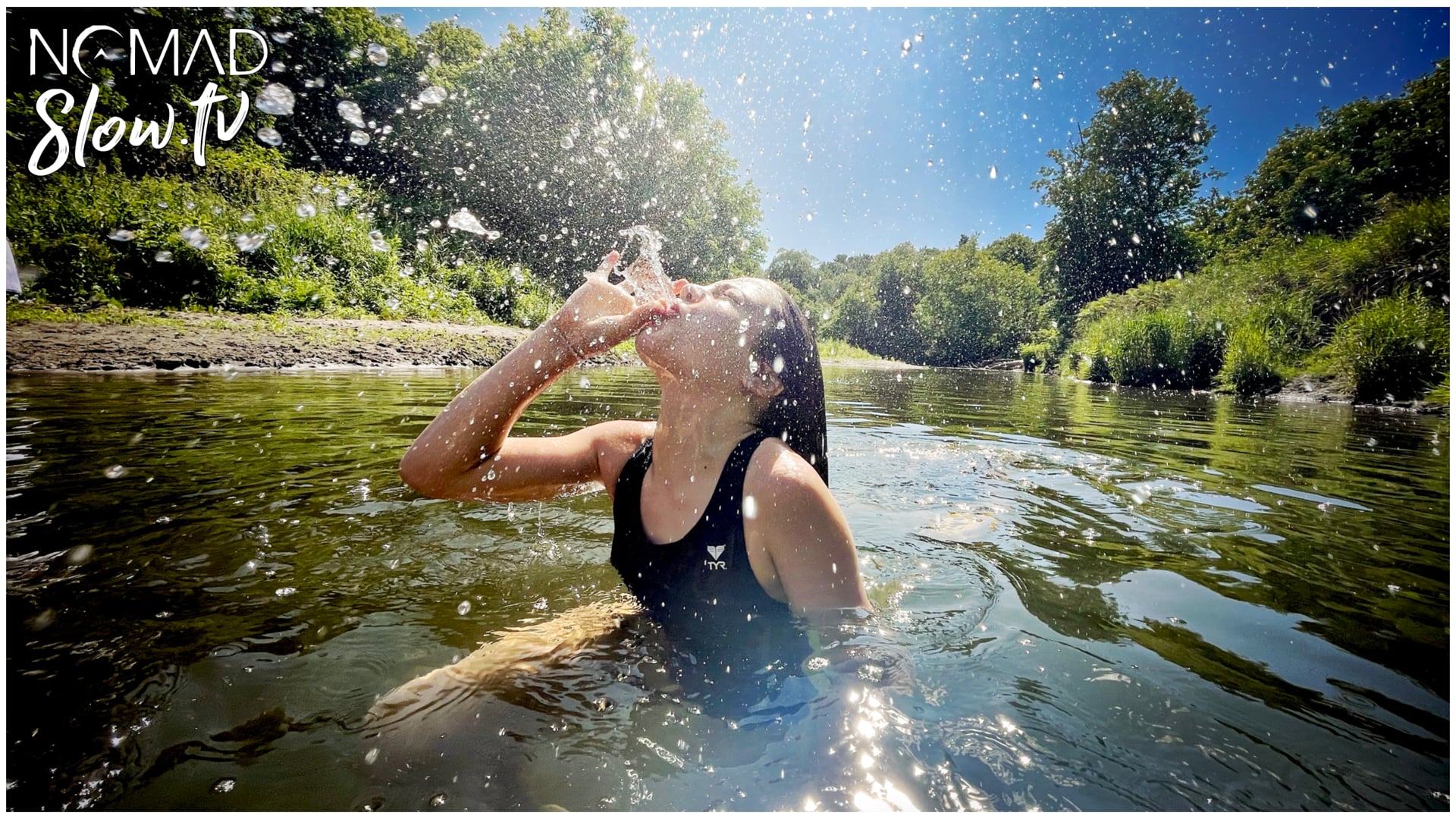 Swimming Girls on a Summer Day