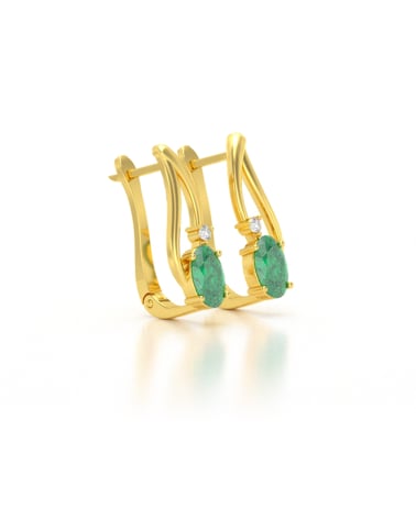 Video: 14K Gold Aquamarine Diamonds Earrings