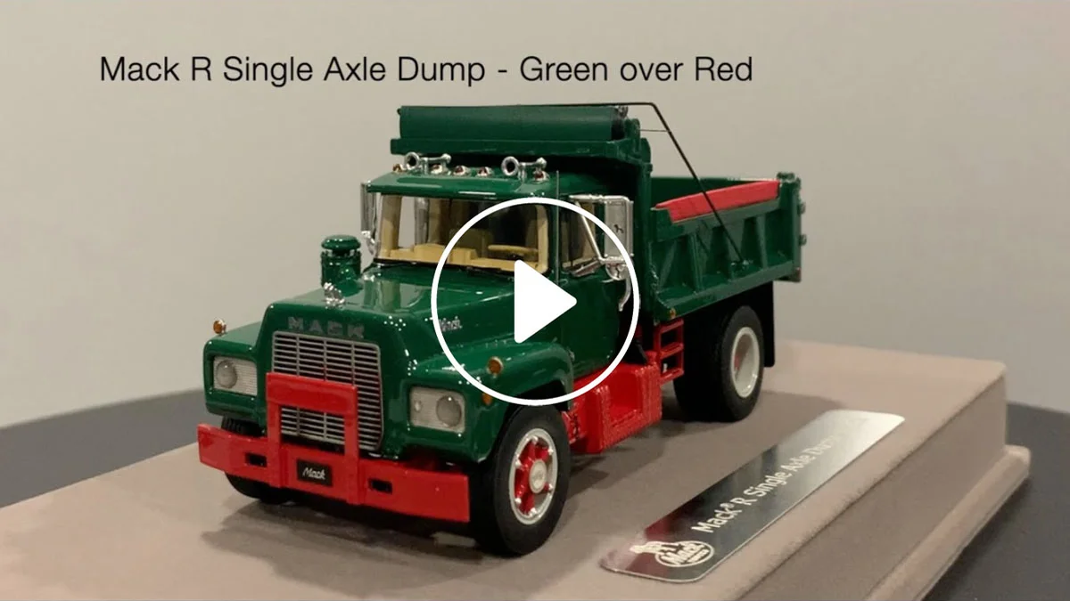Fire Replicas Mack® R Single Axle Dump Truck - Green over Fire Replicas Mack® R Single Axle Dump Truck - Green over