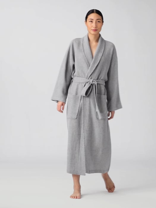 Organic Cotton Waffle Spa Robe | EILEEN FISHER