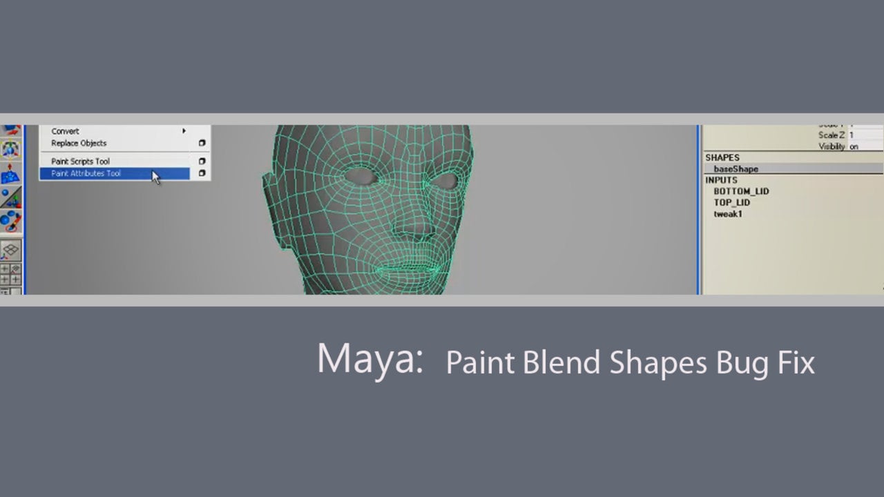 Maya: Paint Blend Shapes Bug Fix On Vimeo