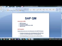 SAP QM Introduction