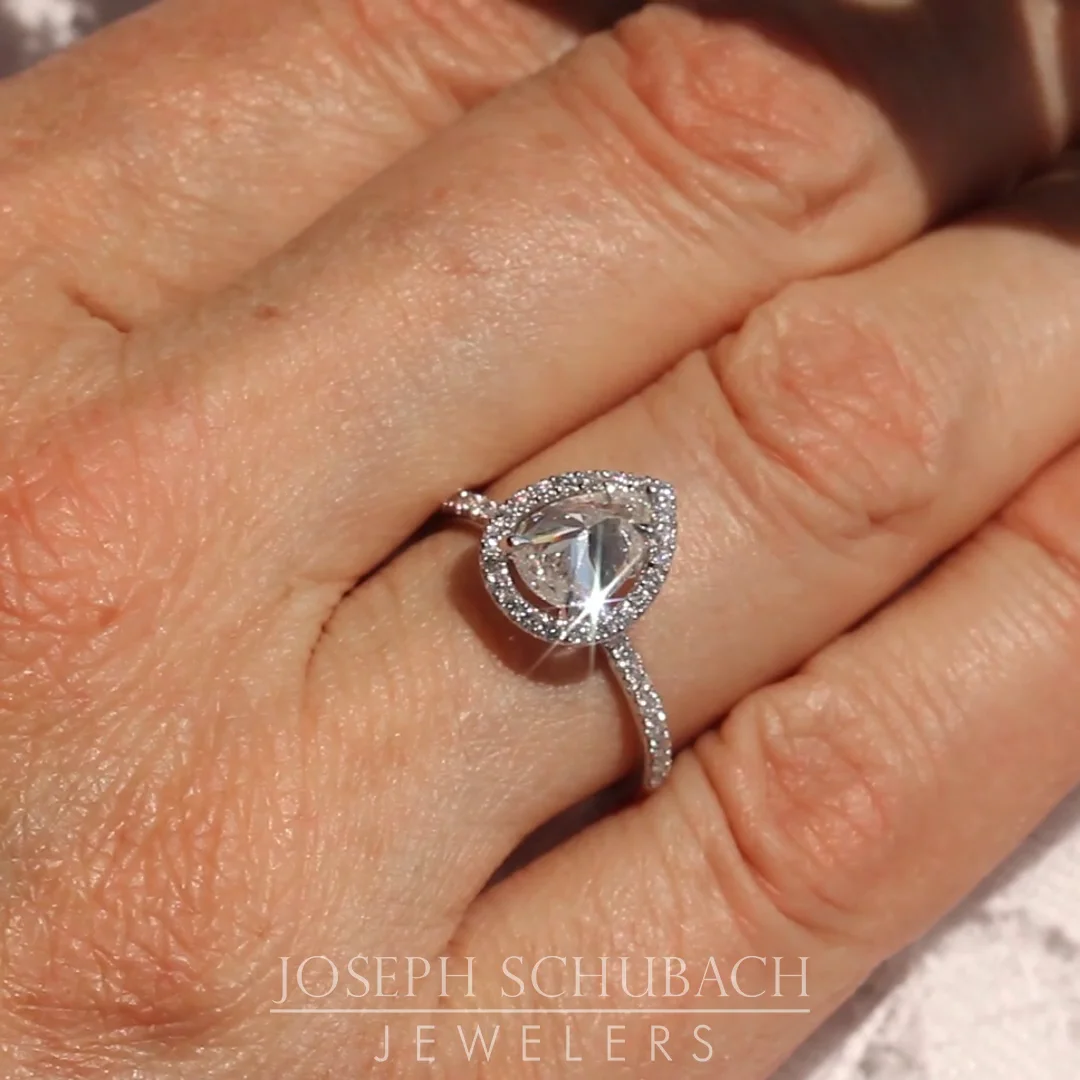 Style 104614: Apex Set Pear Shape Halo Diamond Engagement