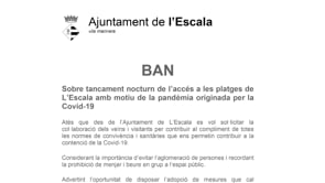 Prohibit l'accés a les platges d'onze de la nit a sis del matí
